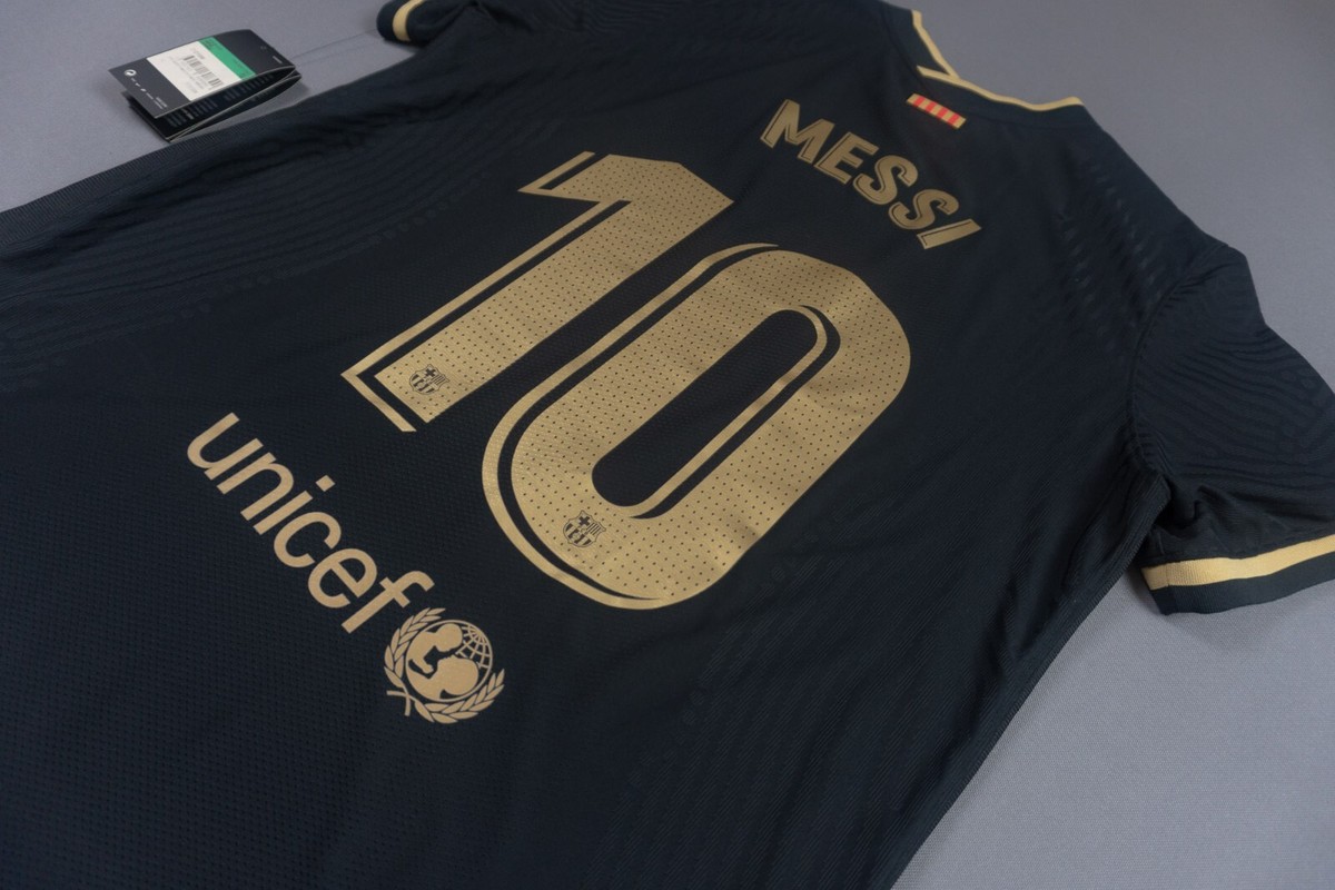 FC Barcelona 2020/2021 Leo Messi Black Away XL Vapor Jersey Kit