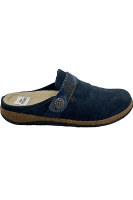 Earth Origins Warm-Lined Suede Clogs Eloise Navy
