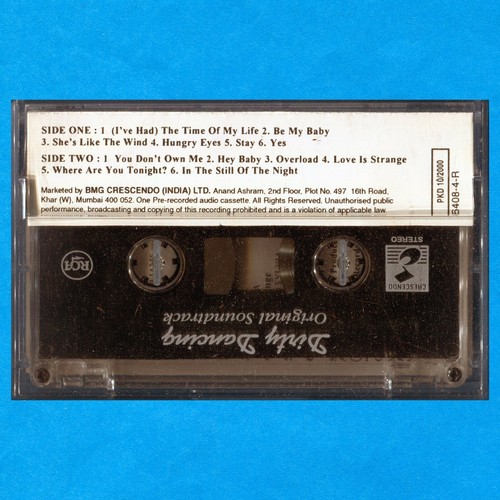 DIRTY DANCING~Original Movie Soundtrack~PATRICK SWAYZE~Rare INDIAN Cassette Tape - Picture 6 of 8