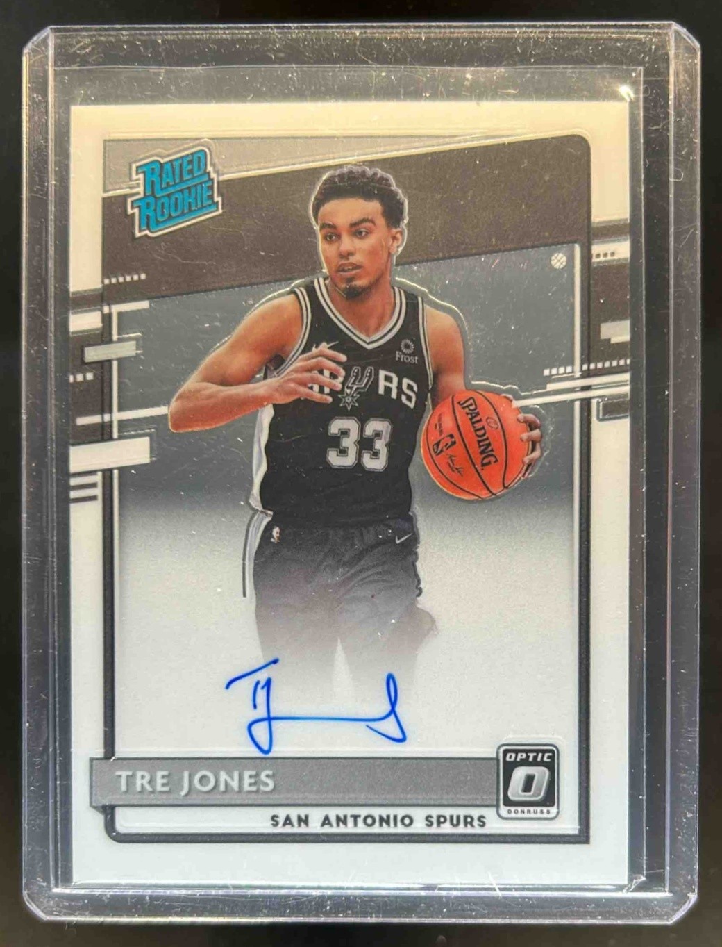 2020-21 Donruss Optic Tre Jones Rated Rookie RC Auto #188 Spurs