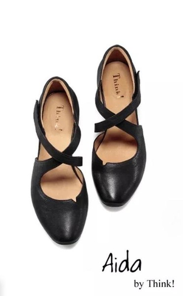 Women Think! Heels Black Leather 37