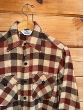 Woolrich Heavy Thick Wool Plaid Brown Red Shirt Jacket Sz 13204 EUC VTG 70  s