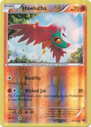 Hawlucha - 48/124 - Uncommon - Reverse Holo LP, English Pokemon Fates Collide