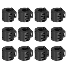 12 Pcs Ferrite Filter Ring Core Cable Clip ID 8mm Length 23mm with Base, Black