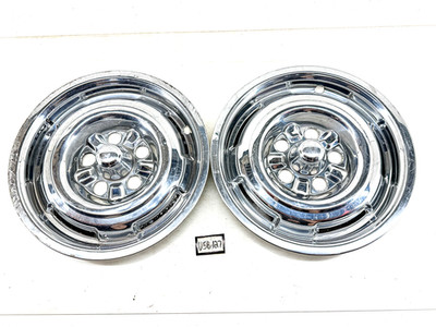 OEM 1964 1965 1966 Mercury Comet Cyclone PAIR Chrome Hubcaps Stainless U5B-127