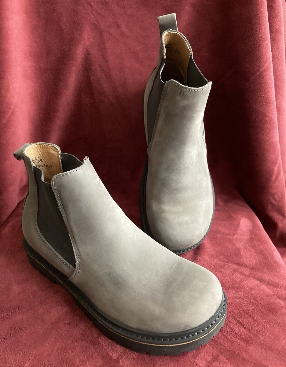 BIRKENSTOCK Stalon Nubuck Leather Chelsea Gray Boots Sz 37  display picture 1