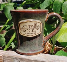 City of Rocks National Monument Park Mug Collectible Handmade Sage Green Brown