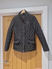 Requisite Black Quilted Country Jacket Size 12