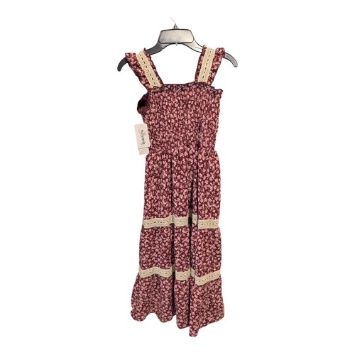 BBC-2 Speechless Girls Sleeveless Floral Maxi Dress Size 7 - Wine/Mauve - Picture 2 of 3