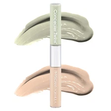 Cream Dual-Ended Concealer Stick Green/Light, Neutralizing, Dark Circles, Scars,