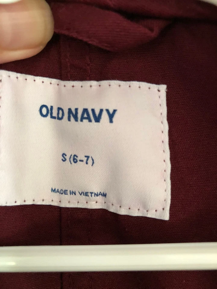 Old Navy Hooded Scout Jacket for Girls size S (6-7) color Crimson Cranberry - Image 4 of 4