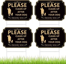 4 Pack Clean Up After Your Dog Signs 12x8Pick Up After Your dog Sign.No