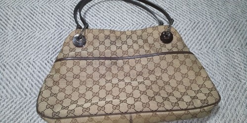 Gucci GG Canvas Handbag, Used, Brown, Classic Style