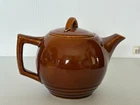Vintage Brown Art Pottery McCoy Teapot 8" Wide with Handle *Chips to Lid