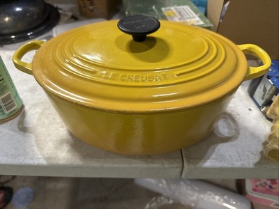Vintage Le Creuset Oval Dutch Oven 5 Qt #29 Yellow Cast Iron