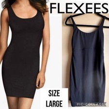 Flexees by Maidenform Black Smoothing Slip Dress Shapewear Control 1264 Size L