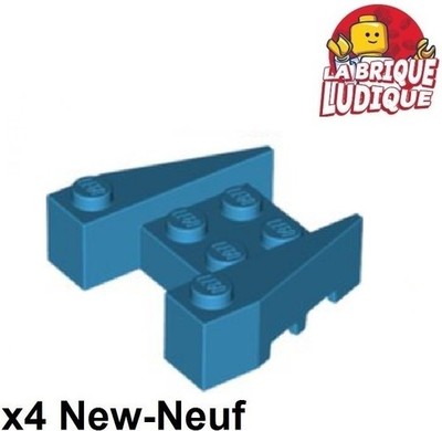 Lego 4x Wedge 3x4 Stud Kerben Stein Brick dunkelblau/dark azure 50373 NEU