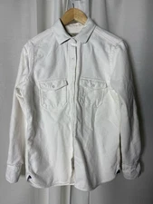 BRITISH MOLESKIN Men’s Shirt Size Small White  -STAGGERINGLY SOFT Flannel COTTON
