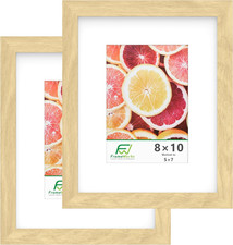 2-Pack, 8X10 Matted to 5X7 Picture Frame, Natural Oak   Classic Wooden Photo Fra