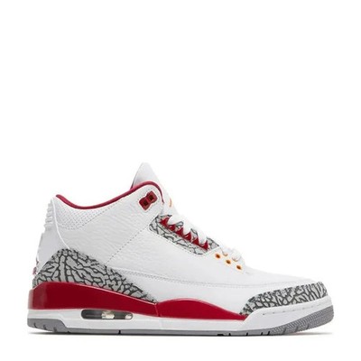 Nike Air Jordan 3 Retro White, Light Curry, Cardinal Red Mens Shoes CT8532-126