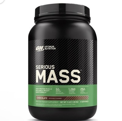 Optimum Nutrition Serious Mass Chocolate Protein Powder 3Lb FREE SHIPPING