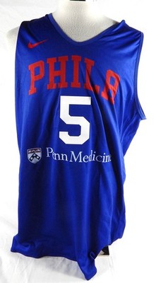 2024-25 Philadelphia 76ers Mo Bamba #5 Game Issued Blaues Trainingsjersey XL 735