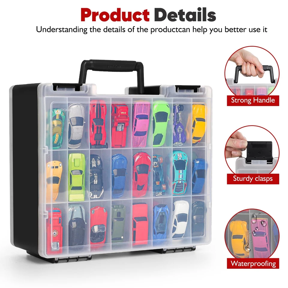 Sturdy Toy Storage Carrying Case for 1:64 Scale Small Toy Cars - 96 Slot Toy ... - Image 4 of 4