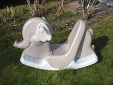 BIG Schaukelelefant - grau hellblau - Schaukelpferd Schaukel Elefant Wippe blau