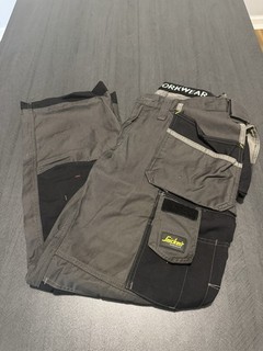 Pantalone da lavoro Snickers W35” L30” grigio/nero tessuto cordura buone condizioni