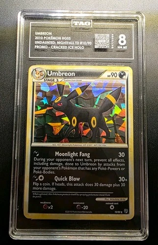 Pokémon Umbreon Holo TCG Card Undaunted Cracked Ice 10/90 TAG 8