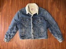 Vintage LEVI'S Sherpa Lined Denim Jean Trucker Jacket R San Francisco - Size 44R
