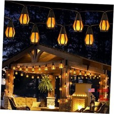 Solar String Lights for Outside, 21Ft Patio Lights with 10 21ft Warm White