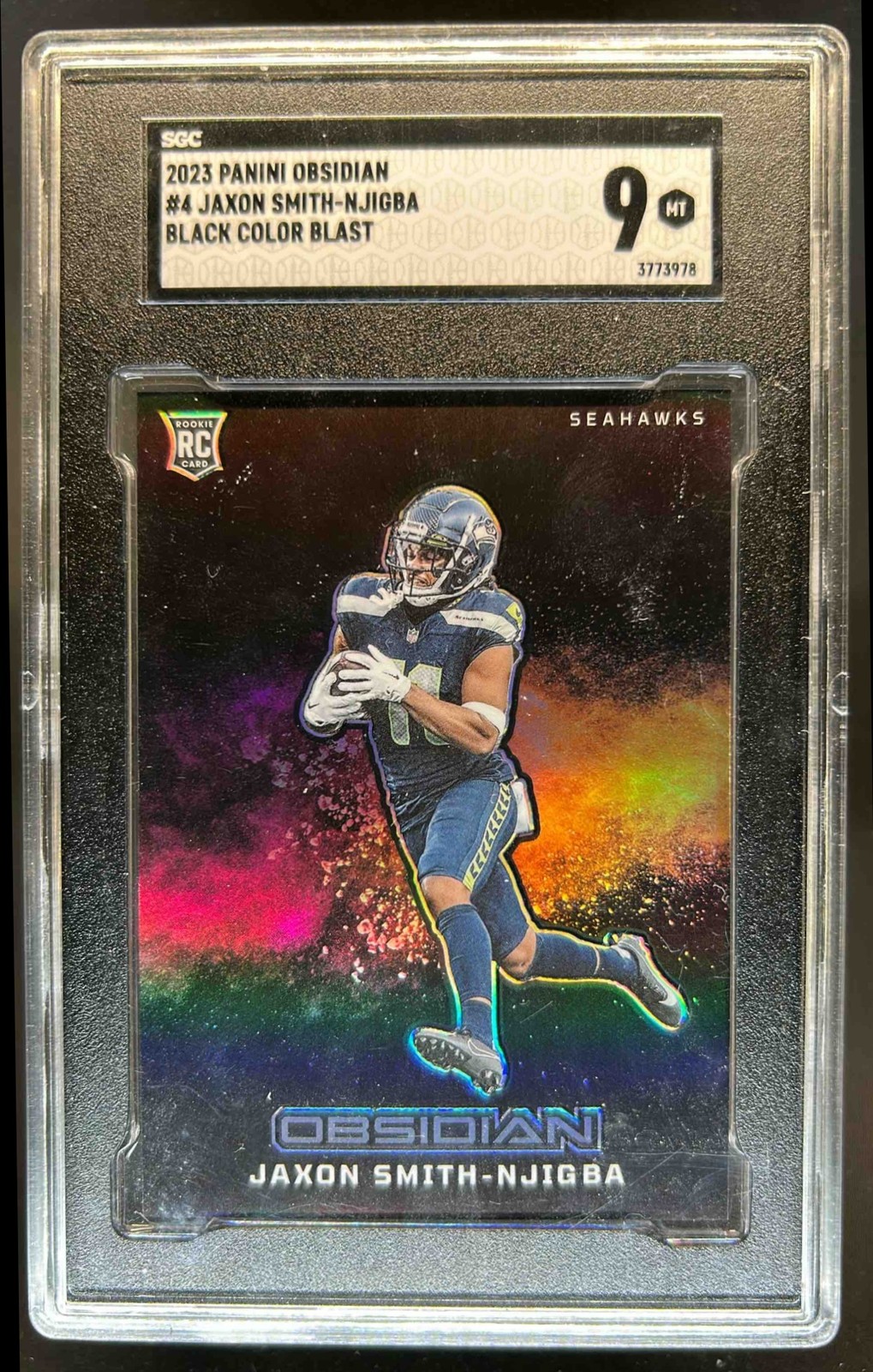 2023 Obsidian Jaxon Smith-Njigba Color Blast SSP RC Black #4 Seahawks 9