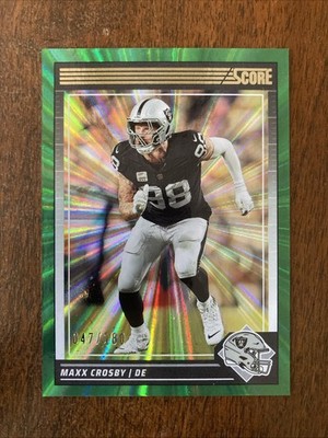 2024 Score MAXX CROSBY #/180 Green Spokes Parallel NFL Las Vegas Raiders