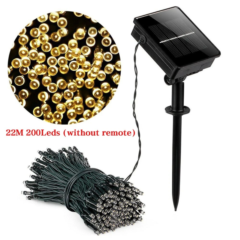 200-500Leds Solar Garden Fairy String Lights 22-50M DIY Outdoor Xmas Party Decor