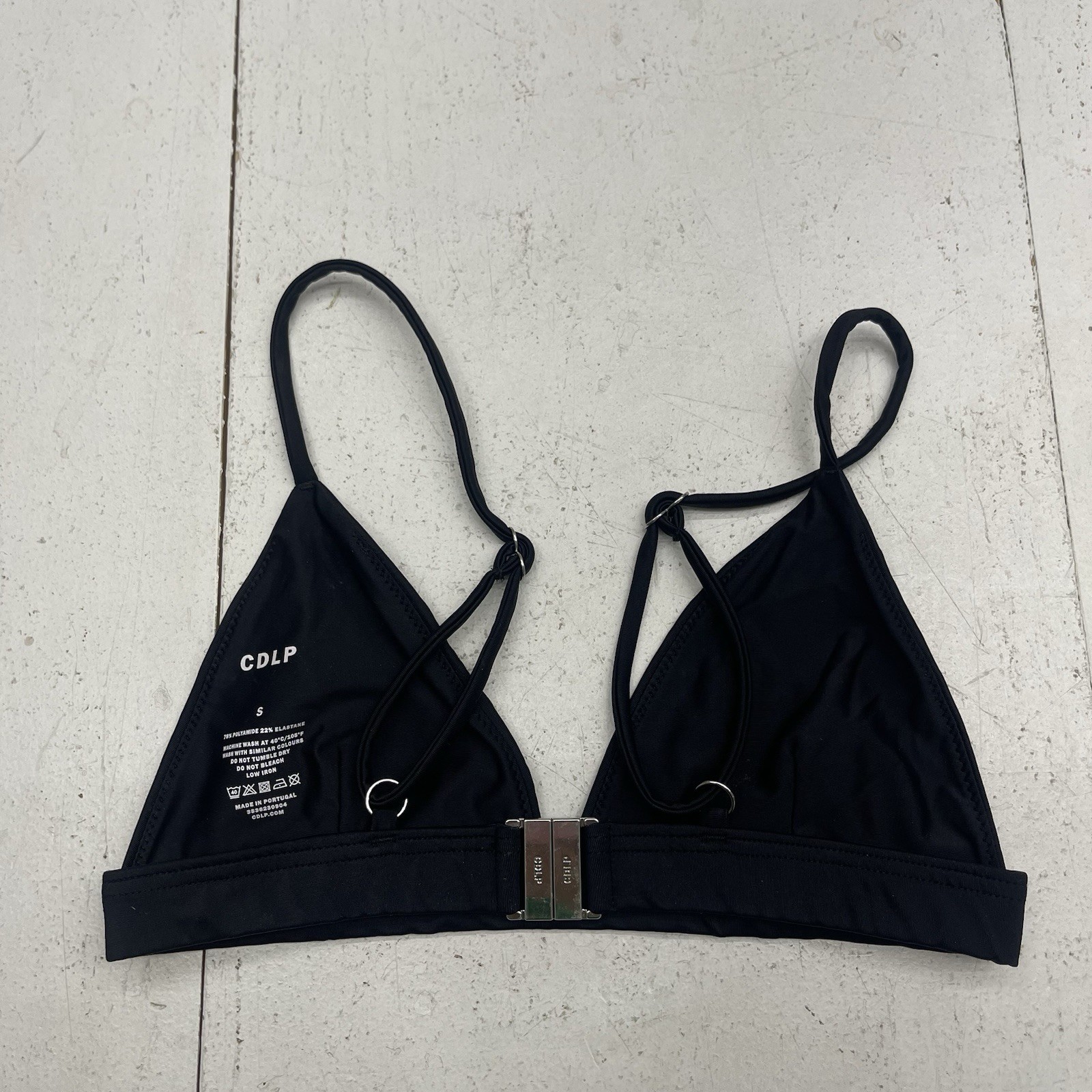 CDLP Solid Black Polyamide Triangle Bikini Top Wo… - image 3