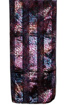 SCARF Gray Red Dark Blue Black  Cheetah Jaguar Spots WILD CAT ANIMAL PRINT