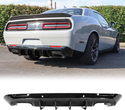 Rear Diffuser Fits 2015-2023 Dodge Challenger, V2 Gloss Black | PP, Rear Bumper