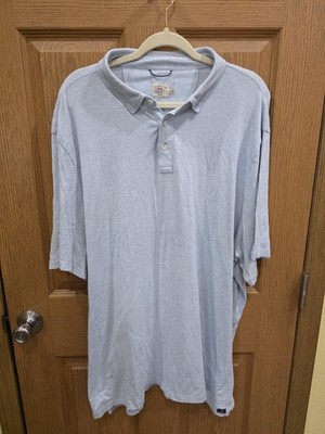 Faherty Polo Shirt Mens 2XL Blue Stretch Cotton Modal Short Sleeve Soft Knit
