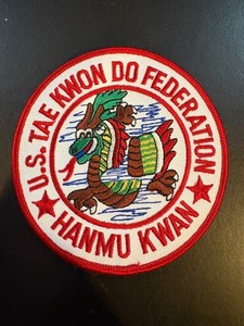 Patch - U.S. Tae Kwon Do Federation - Hanmu Kwan -  Embroidered ~4"