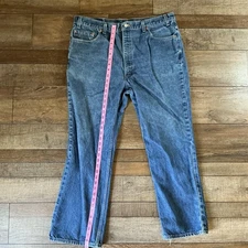 Vintage Levi’s 517 Men’s Jeans W42 L30 Bootcut Blue Denim Made in USA Red #35818