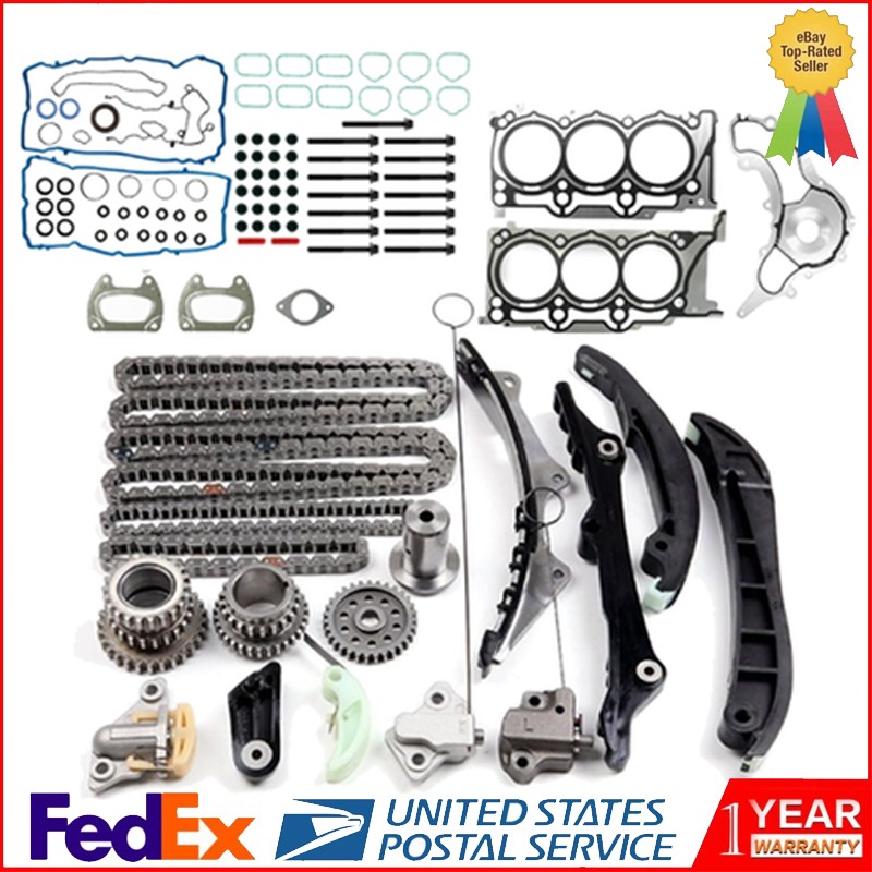 Timing Chain w/Cylinder Head Gasket Bolts Set for 11-20 Dodge Chrysler Jeep 3.6L