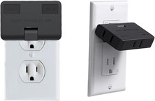 3-Way Flat Wall Outlet Extender  Splitter, 2-Prong Swivel Mini Plug - Safe AC A
