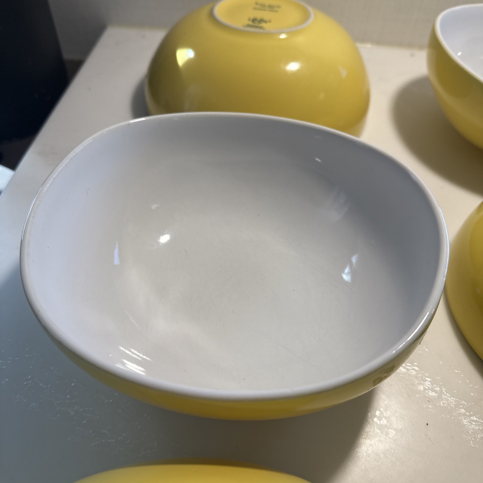 Lenox Kate Spade Summer Circle Yellow Soup/Cereal Oval Bowl 7-1/2” -5 Available thumbnail 4