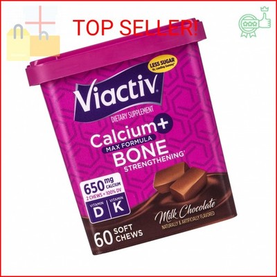 Viactiv Calcium +Vitamin D3 Supplement Soft Chews, Milk Chocolate, 60 Chews - Ca