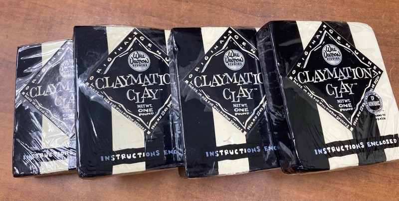 4 Bricks Vintage Will Vinton Studios Claymation Clay (1 lb each) Black & White