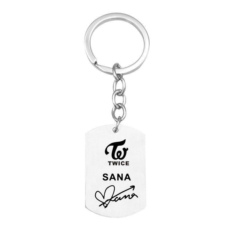 TWICE Kpop Stainless Steel Keychain Pendant Tzuyu Sana Mina Momo