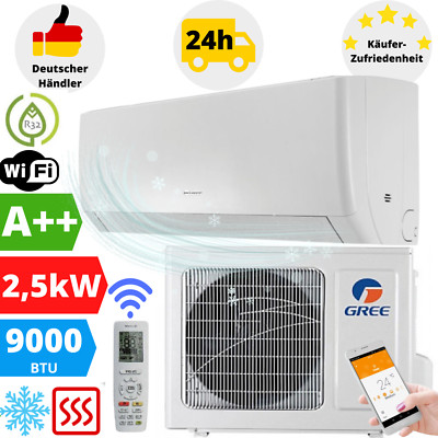 Gree Pular Split Klimaanlage 9000BTU Klimagerät Inverter Klima WLAN R32 2,5 kW