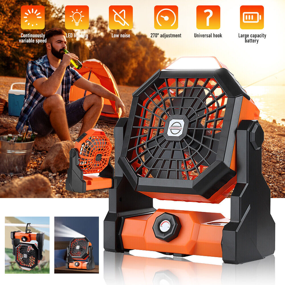 Portable Fan 20000mAh Battery Powered Camping Tent Fan with USB Charging Ports