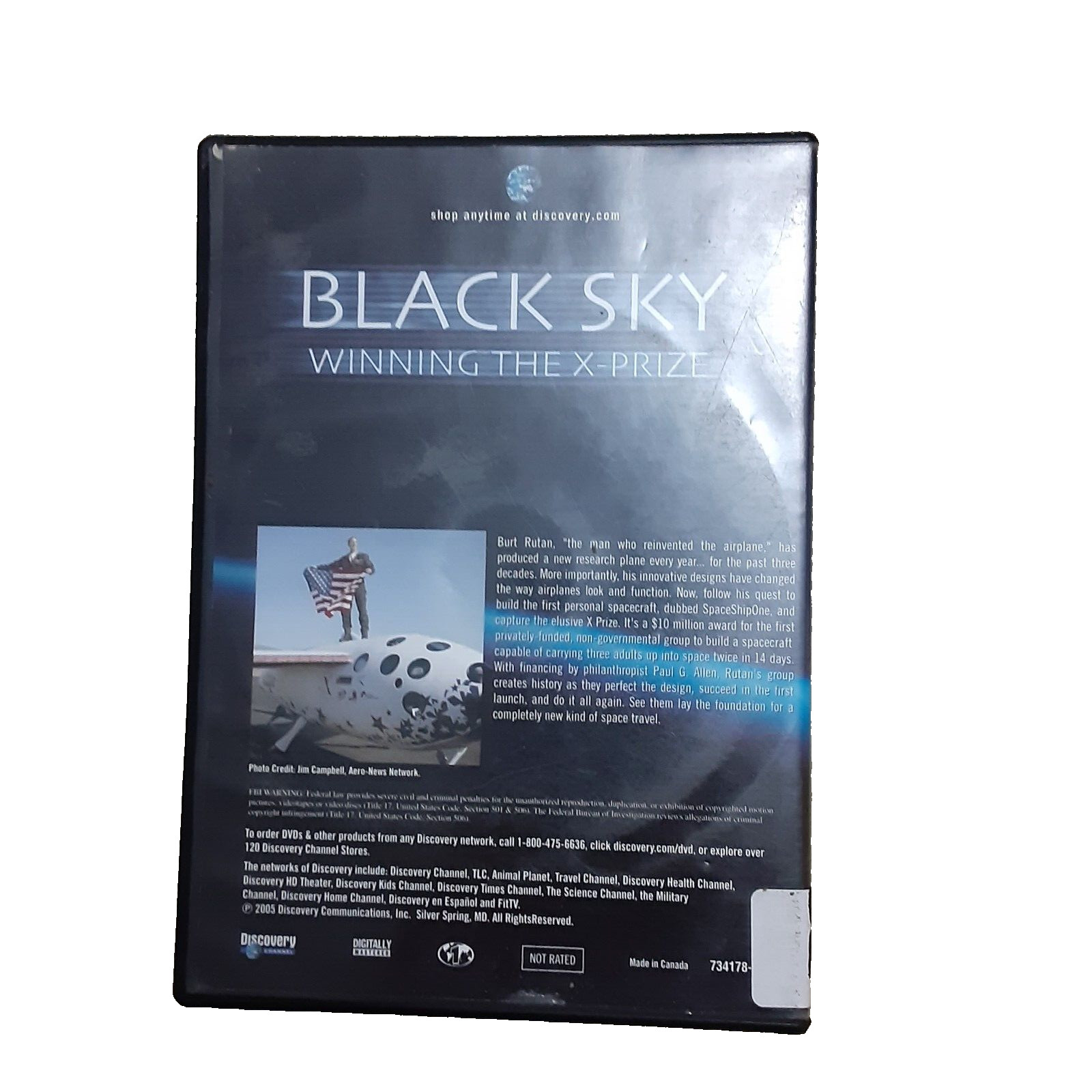 Black Sky: Winning the X-Prize (DVD, 2005) Discovery Channel Aviation